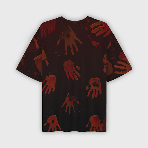 Мужская футболка оверсайз Кровавые ладони / 3D-принт – фото 2