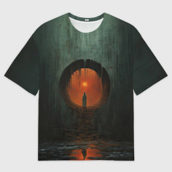 Футболка оверсайз мужская Подземный храм, цвет: 3D-принт