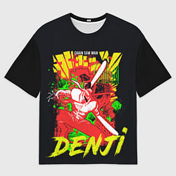 Футболка оверсайз мужская Человек-бензопила - поп арт, цвет: 3D-принт