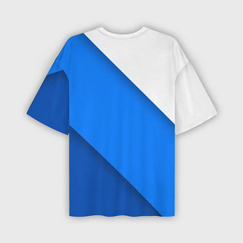Мужская футболка оверсайз Volkswagen - голубые линии / 3D-принт – фото 2