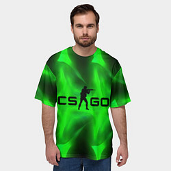 Футболка оверсайз мужская CSGO green logo, цвет: 3D-принт — фото 2