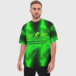 Футболка оверсайз мужская Counter strike 2 green logo, цвет: 3D-принт — фото 2