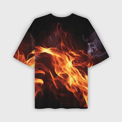 Мужская футболка оверсайз Baldurs Gate 3 fire / 3D-принт – фото 2