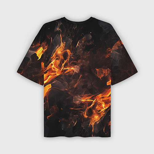 Мужская футболка оверсайз Starfield fire logo / 3D-принт – фото 2