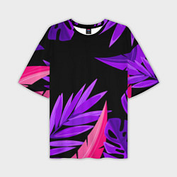 Футболка оверсайз мужская Floral composition - neon, цвет: 3D-принт