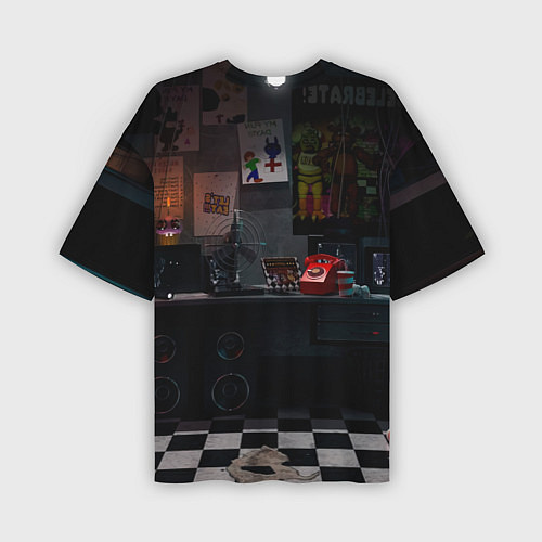 Мужская футболка оверсайз FNAF комната / 3D-принт – фото 2