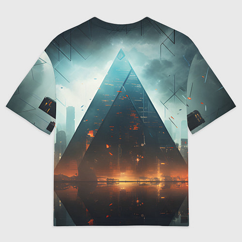 Мужская футболка оверсайз Кибергород / 3D-принт – фото 2