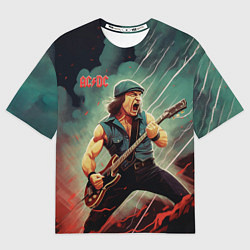 Футболка оверсайз мужская AC DC rock, цвет: 3D-принт