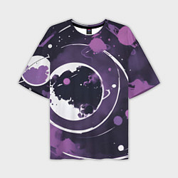 Мужская футболка оверсайз Фиолетовый космос - нейросеть