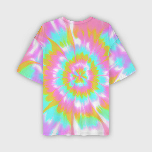 Мужская футболка оверсайз Tie-Dye кислотный в стиле барби / 3D-принт – фото 2