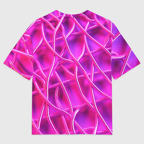 Мужская футболка оверсайз Розовые абстрактные трубочки / 3D-принт – фото 2