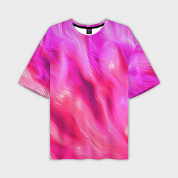 Мужская футболка оверсайз Pink abstract texture