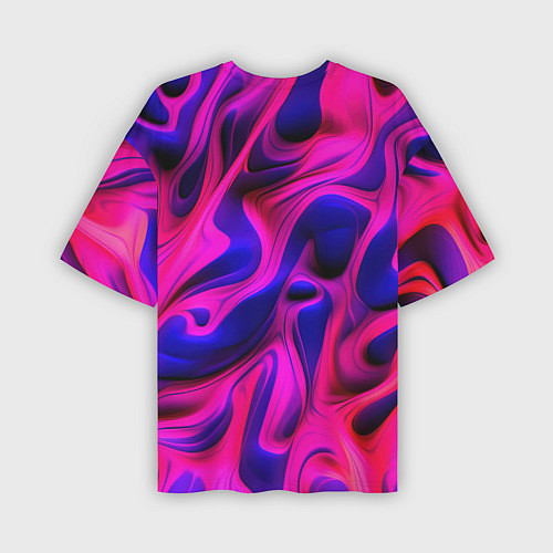 Мужская футболка оверсайз Pink blue abstract / 3D-принт – фото 2