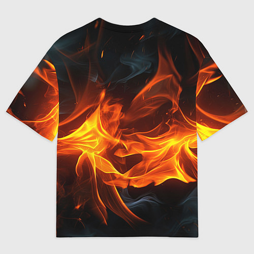 Мужская футболка оверсайз Пламя костра / 3D-принт – фото 2