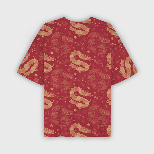 Мужская футболка оверсайз The chinese dragon pattern / 3D-принт – фото 2