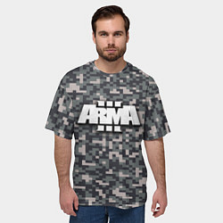 Футболка оверсайз мужская Арма 3 - хаки, цвет: 3D-принт — фото 2