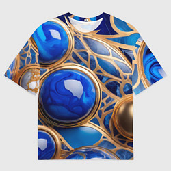 Мужская футболка оверсайз Лазуритовый флюид