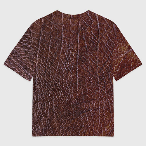 Мужская футболка оверсайз Текстура коричневой кожи / 3D-принт – фото 2