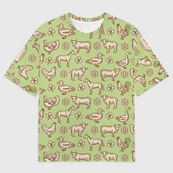 Футболка оверсайз мужская Фермерские животные, цвет: 3D-принт