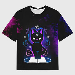 Мужская футболка оверсайз Кот колдун