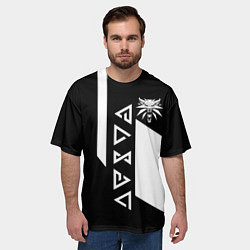 Футболка оверсайз мужская Ведьмак линии киберпанк, цвет: 3D-принт — фото 2