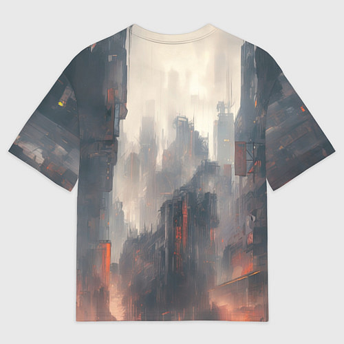 Мужская футболка оверсайз Девочка-кошка в маске / 3D-принт – фото 2