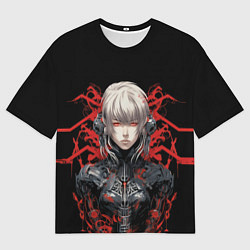 Мужская футболка оверсайз Боевая девушка-андроид