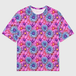 Футболка оверсайз мужская Цветочный паттерн из гербер, цвет: 3D-принт