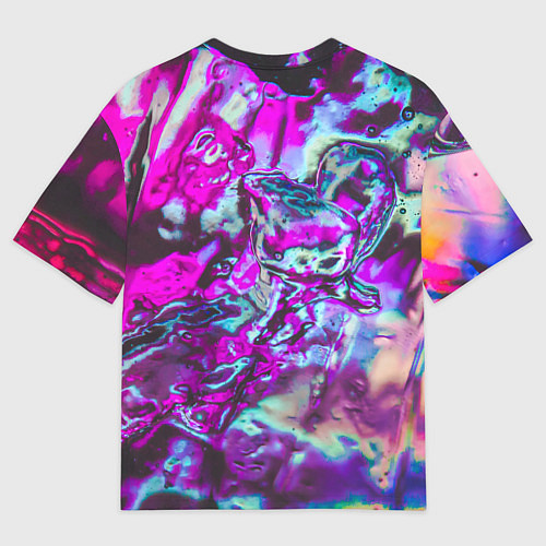 Мужская футболка оверсайз Жидкое буйство красок / 3D-принт – фото 2