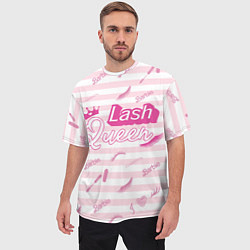 Футболка оверсайз мужская Lash queen - pink Barbie pattern, цвет: 3D-принт — фото 2