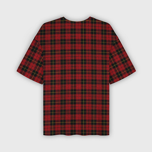 Мужская футболка оверсайз Pajama pattern red / 3D-принт – фото 2