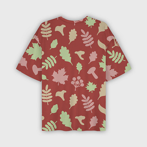 Мужская футболка оверсайз Осень - бордовый 3 / 3D-принт – фото 2