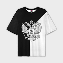 Мужская футболка оверсайз Спортивная геометрия герб россии