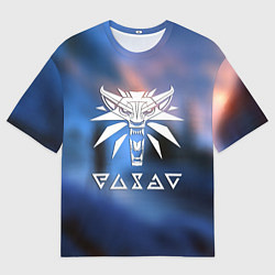 Футболка оверсайз мужская Ведьмак лого волка, цвет: 3D-принт