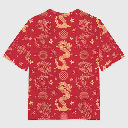 Мужская футболка оверсайз Азиатские драконы - классика / 3D-принт – фото 2
