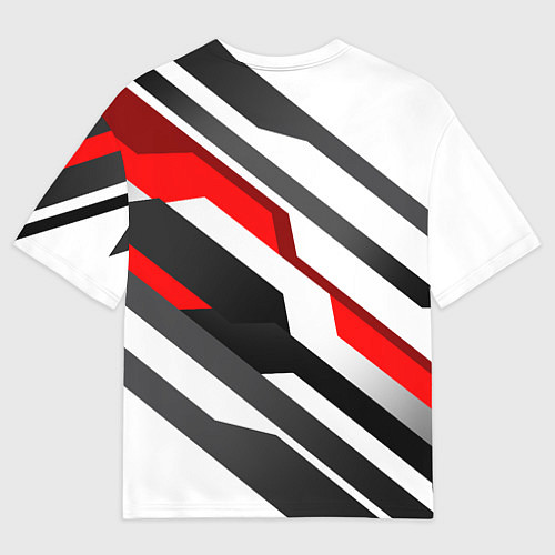 Мужская футболка оверсайз Honda - red and white / 3D-принт – фото 2