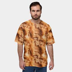 Футболка оверсайз мужская Меховой паттерн, цвет: 3D-принт — фото 2
