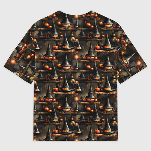 Мужская футболка оверсайз Тыквы в шляпах на хеллоуин / 3D-принт – фото 2