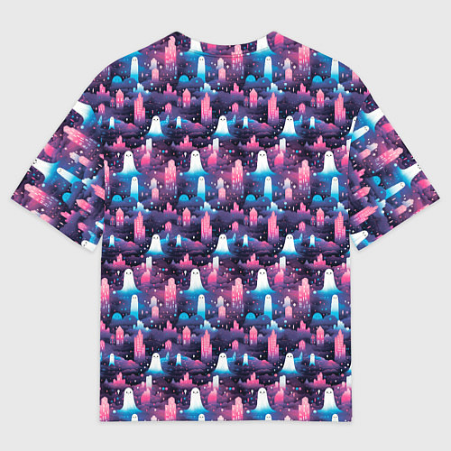 Мужская футболка оверсайз Привидения в облачном городе / 3D-принт – фото 2