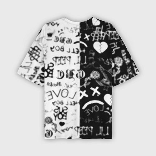 Мужская футболка оверсайз Lil peep logo rap / 3D-принт – фото 2