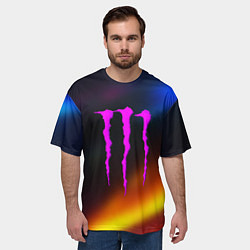 Футболка оверсайз мужская Monster energy gradient color, цвет: 3D-принт — фото 2