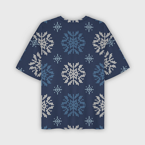 Мужская футболка оверсайз Снежинки спицами - узоры зимы / 3D-принт – фото 2