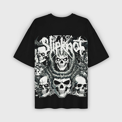 Мужская футболка оверсайз Slipknot и черепушки / 3D-принт – фото 2
