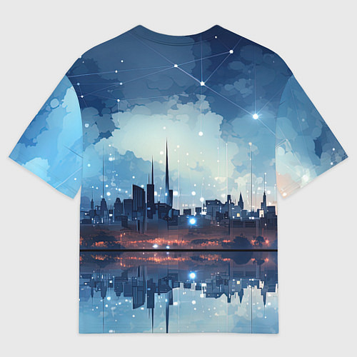 Мужская футболка оверсайз Хрустальный город / 3D-принт – фото 2