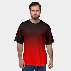 Футболка оверсайз мужская Градиент: от черного до ярко-красного, цвет: 3D-принт — фото 2