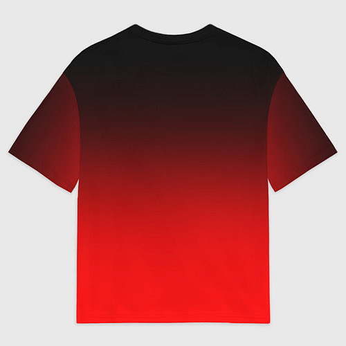Мужская футболка оверсайз Градиент: от черного до ярко-красного / 3D-принт – фото 2