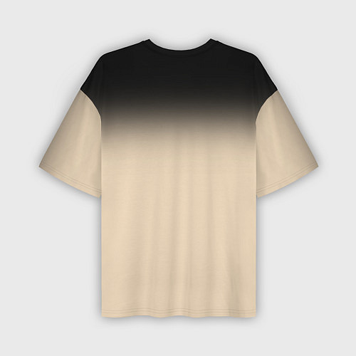 Мужская футболка оверсайз Градиент: от черного к телесному / 3D-принт – фото 2