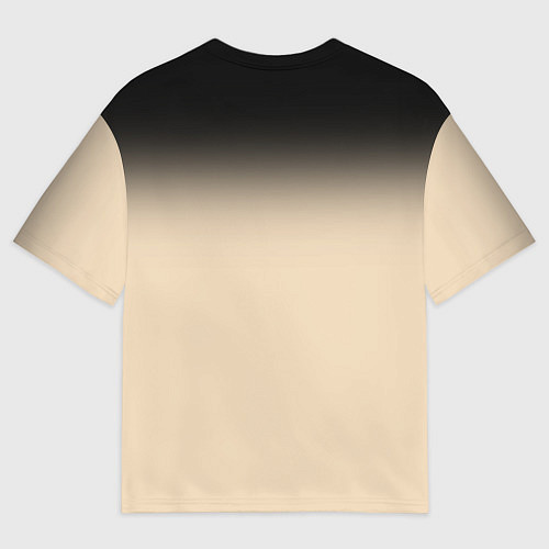 Мужская футболка оверсайз Градиент: от черного к телесному / 3D-принт – фото 2