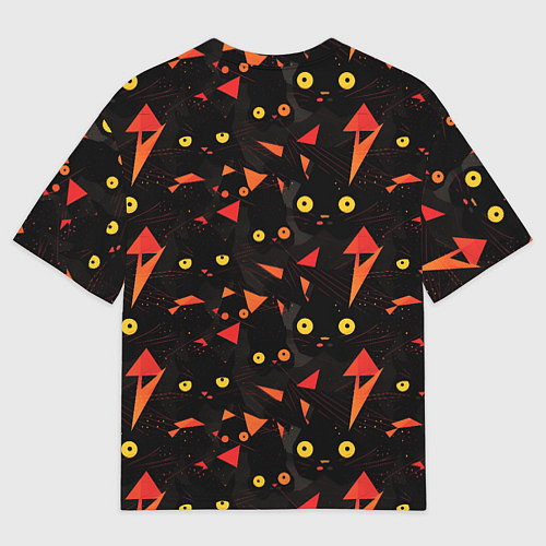 Мужская футболка оверсайз Глаза черных кошек / 3D-принт – фото 2