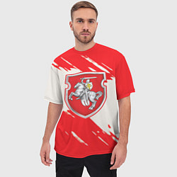 Футболка оверсайз мужская Belarus герб краски, цвет: 3D-принт — фото 2